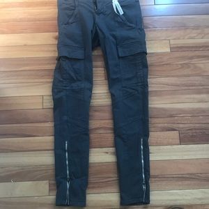 J Brand Twill Skinny Cargo Pant with Zip Detail
